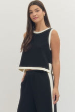 Black Sleeveless Contrast Top