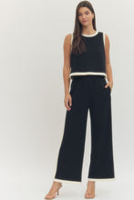 Black Contrast Side Hem Pants