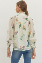Cream Floral Button Top