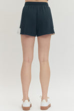 Navy Contrast Side Hem Shorts