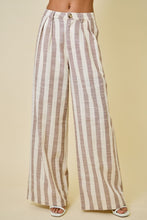 Mocha Striped Wide Leg Pants