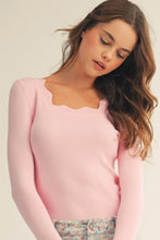 Light Pink Scallop Sweater