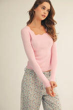 Light Pink Scallop Sweater