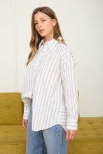 Ivory Stripe Oversize Long Sleeve Top
