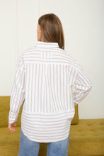 Ivory Stripe Oversize Long Sleeve Top