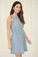 Denim Floral Sleeveless Dress
