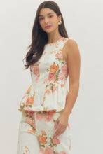 Ivory Floral Peplum Top