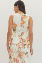 Ivory Floral Peplum Top