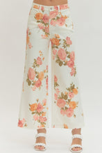Ivory Floral Wide Leg Pants