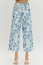 Blue Floral Wide Leg Pants