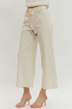 Ivory Drawstring Wide Leg Pants