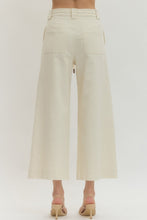Ivory Drawstring Wide Leg Pants