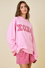 Pink Gingham XOXO Sweatshirt