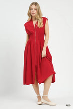 Red Zipper Midi Dress