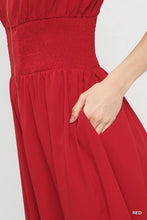 Red Zipper Midi Dress