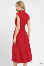 Red Zipper Midi Dress