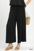 Black Linen Frayed Pants
