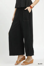 Black Linen Frayed Pants