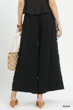 Black Linen Frayed Pants
