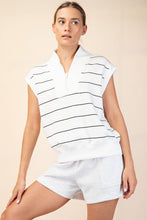 Cream & Black Stripe Modal Top