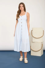 Light Blue Stripe Midi Dress
