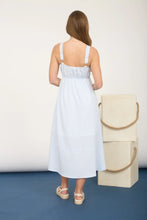 Light Blue Stripe Midi Dress