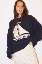 Navy Sailboat Sweater