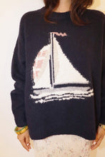 Navy Sailboat Sweater