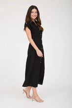 Black Linen Midi Dress