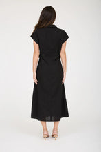 Black Linen Midi Dress