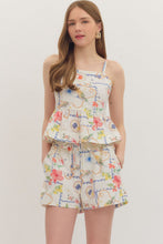 Beach Print Peplum Top