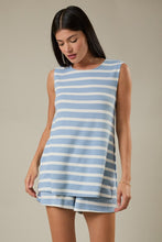 Blue Stripe Sleeveless Tunic