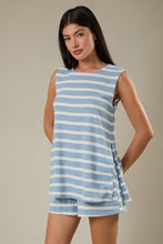 Blue Stripe Sleeveless Tunic