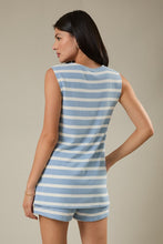 Blue Stripe Sleeveless Tunic