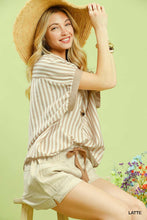 Latte Stripe Collared Top
