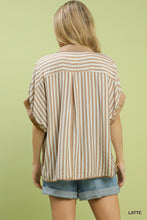 Latte Stripe Collared Top