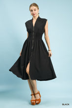 Black Zipper Midi Dress