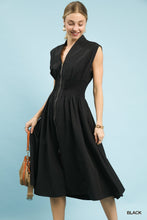 Black Zipper Midi Dress