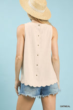 Oatmeal Scallop Sleeveless Top
