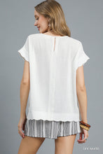 Ivory Scallop Hem Linen Top