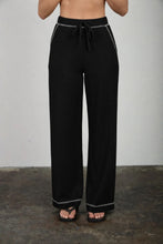 Black Contrast Stitch Pants