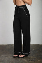 Black Contrast Stitch Pants