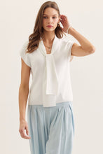 Ivory Tie Neck Sleeveless Top