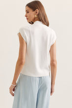 Ivory Tie Neck Sleeveless Top