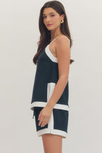 Navy Contrast Sleeveless Top