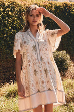 Ivory Tropical Print Dress