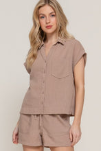 Khaki Linen Top