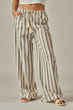 Grey Stripe Wide Leg Pants