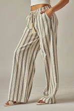 Grey Stripe Wide Leg Pants