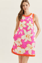 Pink Floral Sleeveless Shift Dress
